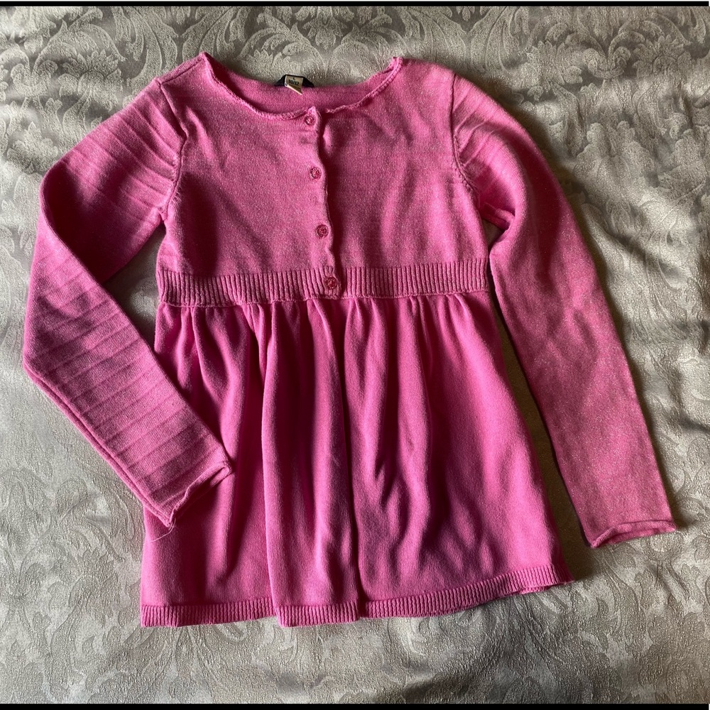 Pink with metallic silver glitter sweater